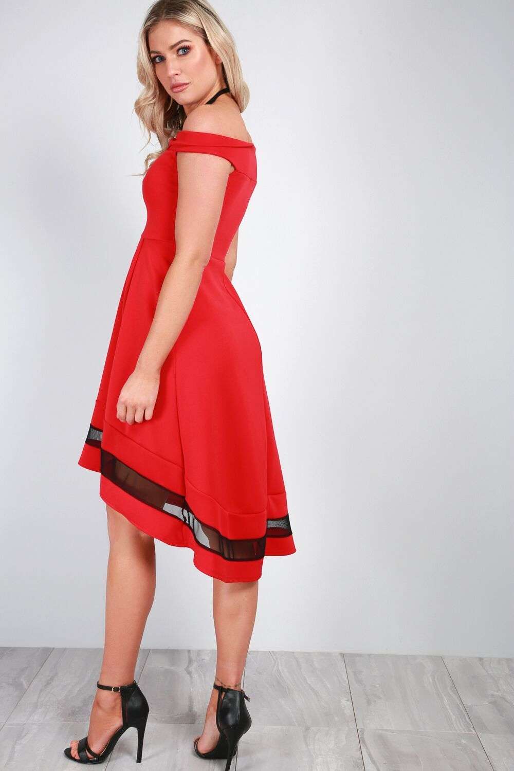 Jemma Cold Shoulder Dip Hem Midi Dress - bejealous-com