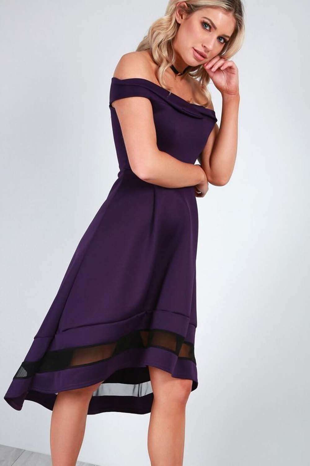 Jemma Cold Shoulder Dip Hem Midi Dress - bejealous-com