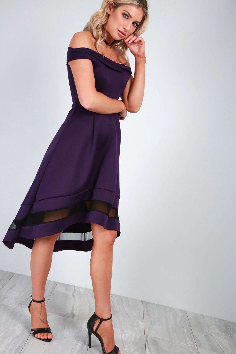 Jemma Cold Shoulder Dip Hem Midi Dress - bejealous-com