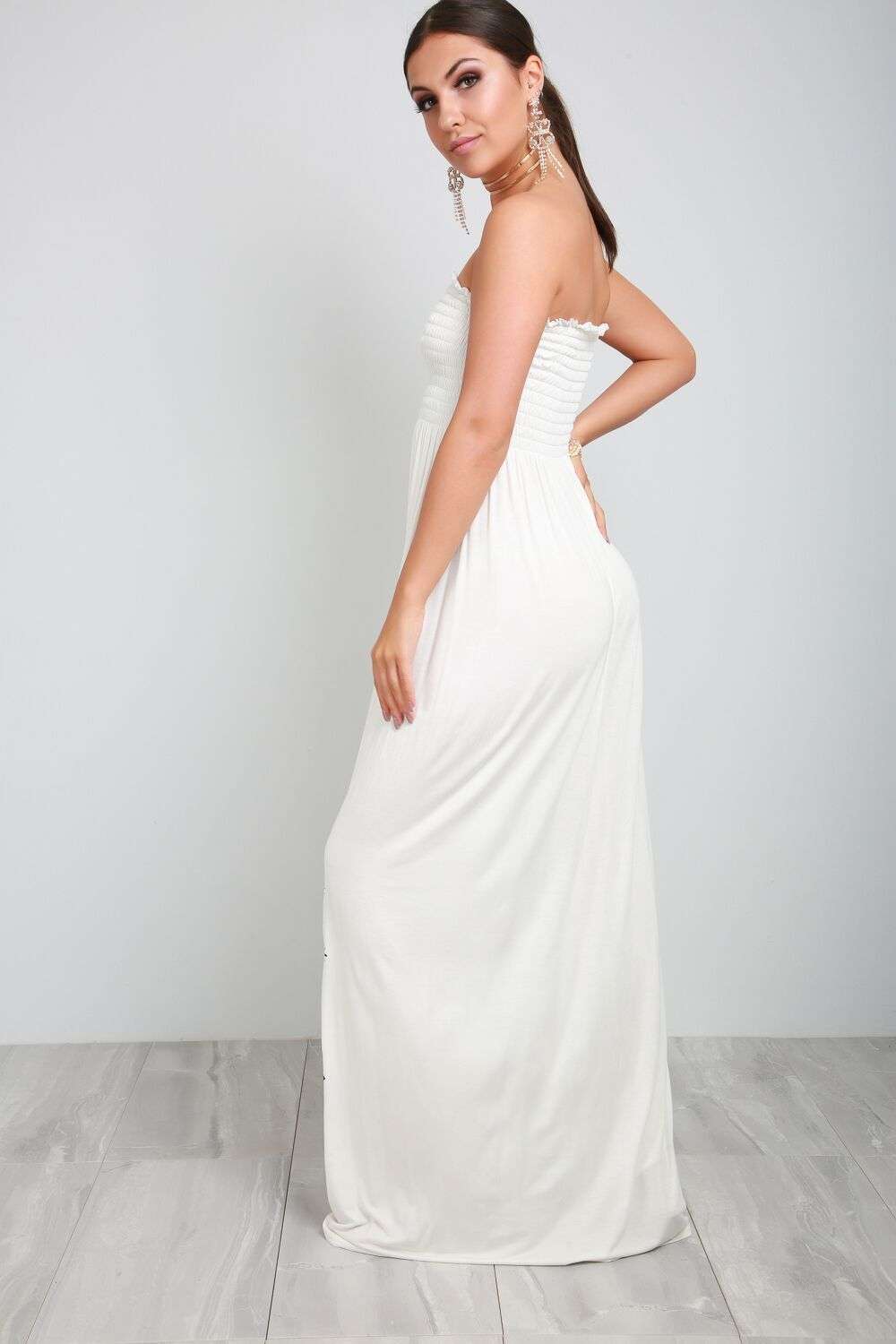 Jessi Floral Print Bandeau Maxi Dress - bejealous-com