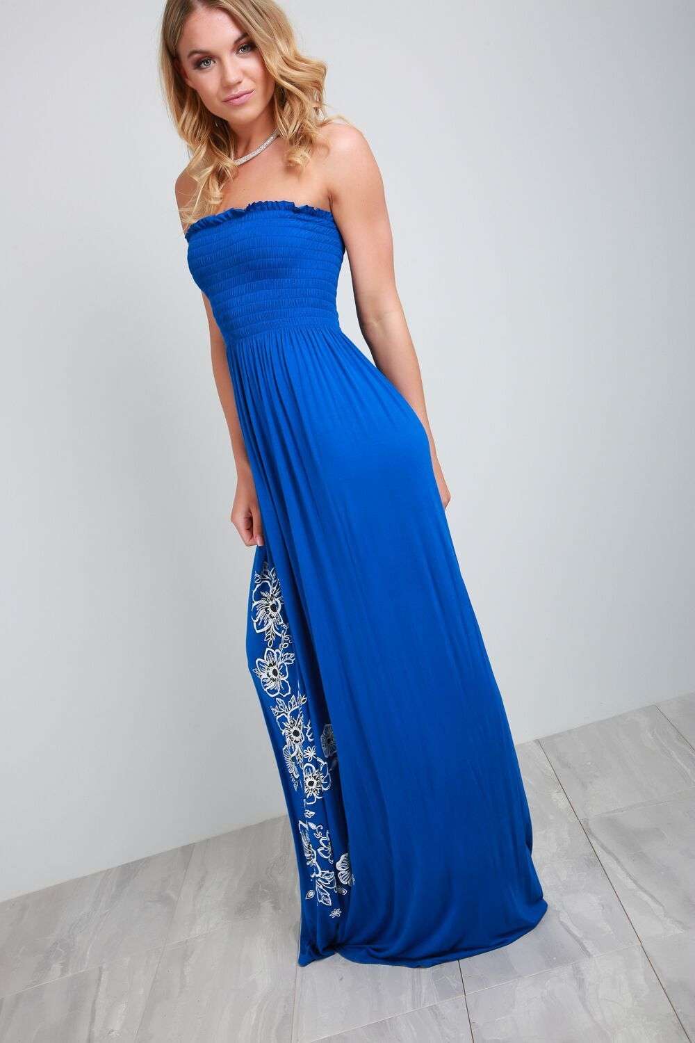 Jessi Floral Print Bandeau Maxi Dress - bejealous-com