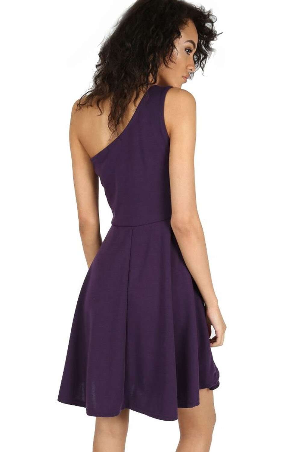 Kasie One Shoulder Mini Skater Dress - bejealous-com