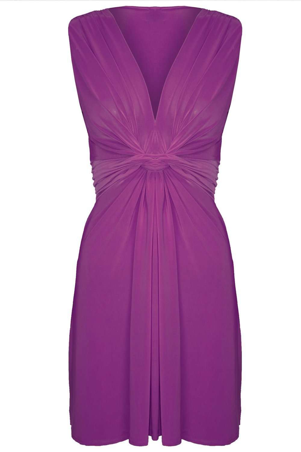 Kassie Plunge Neck Twisted Front Mini Dress - bejealous-com