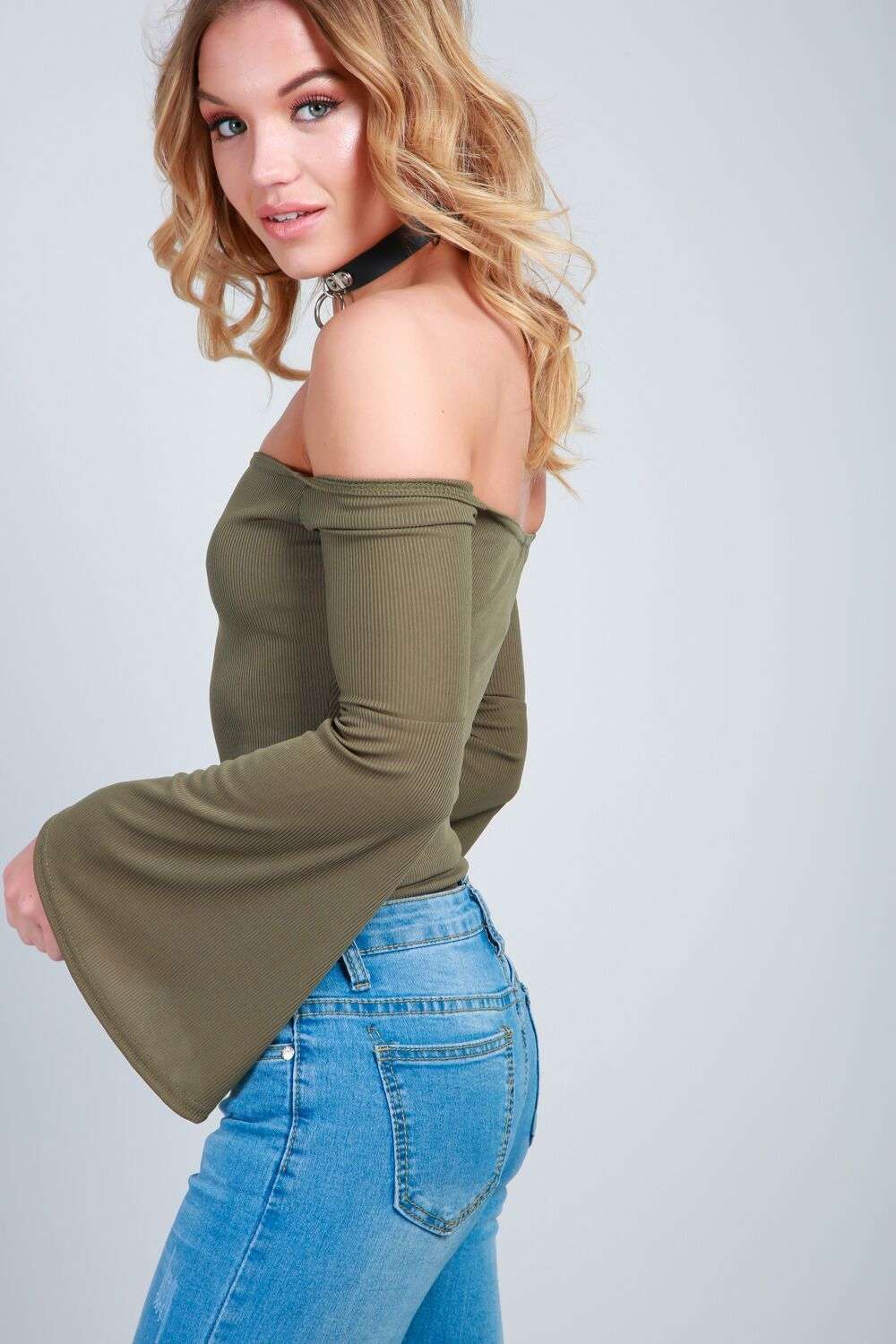 Katie Bardot Flare Sleeve Bodysuit - bejealous-com