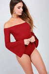 Katie Bardot Flare Sleeve Bodysuit - bejealous-com