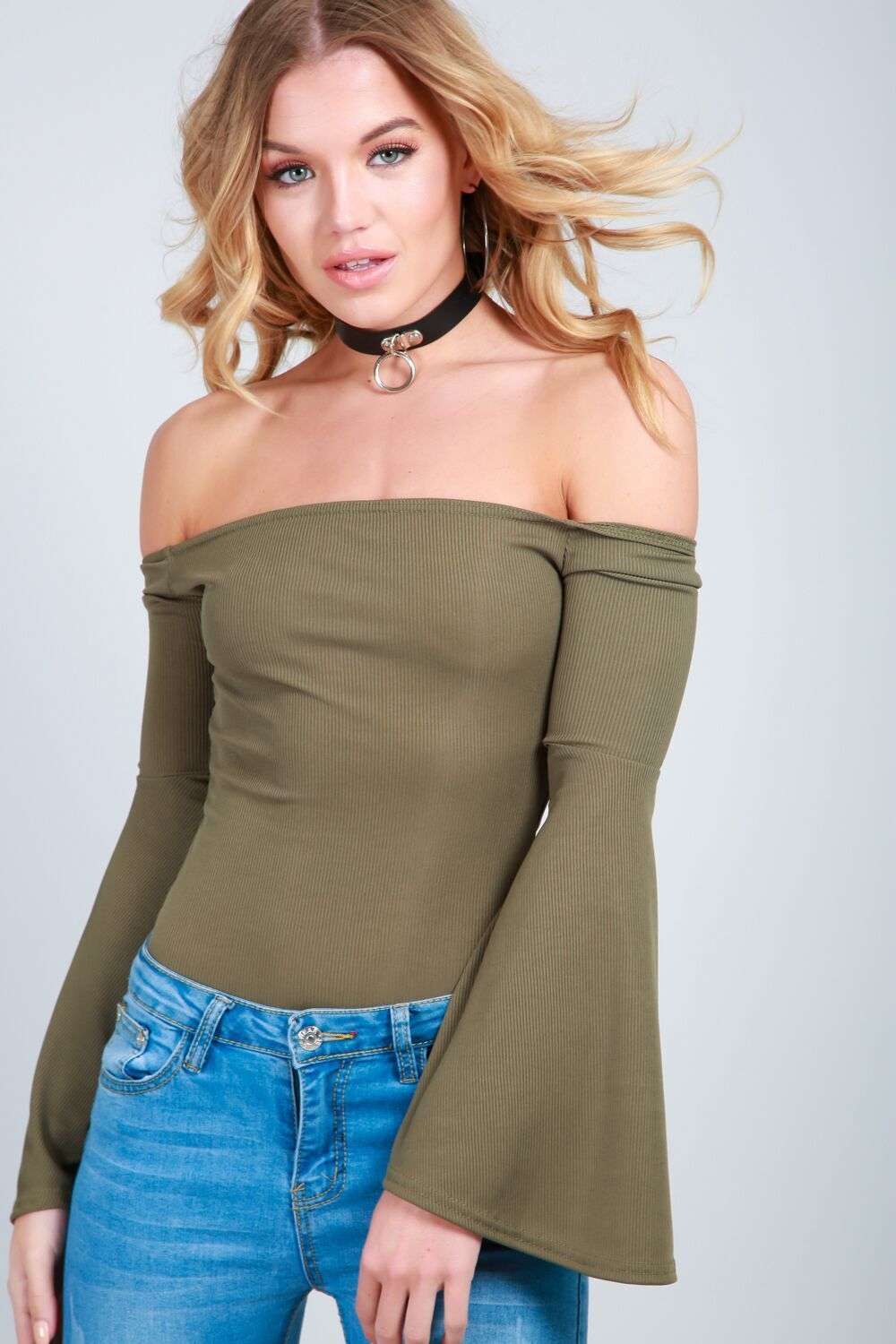 Katie Flare Sleeve Off Shoulder Bodysuit - bejealous-com