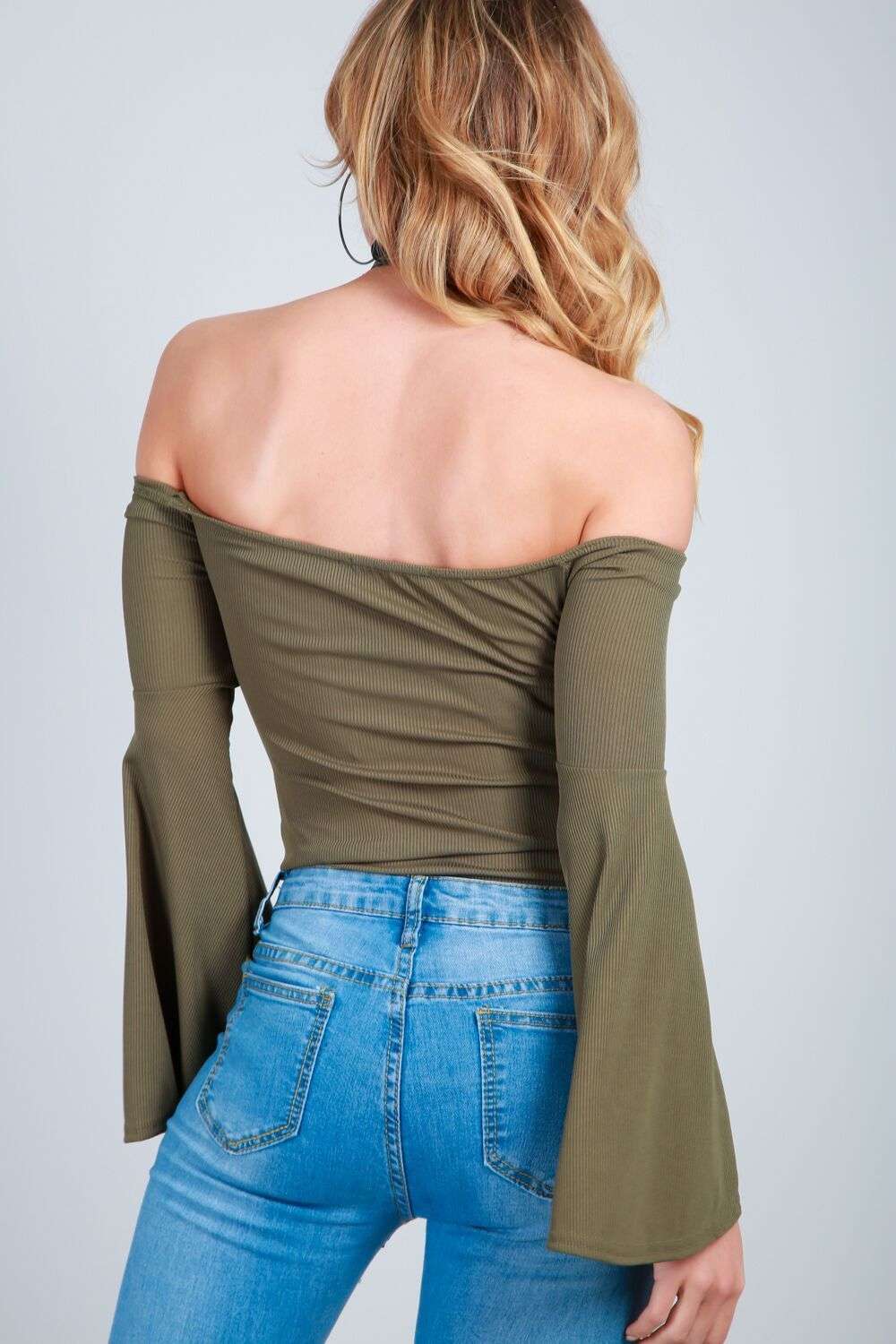 Katie Flare Sleeve Off Shoulder Bodysuit - bejealous-com