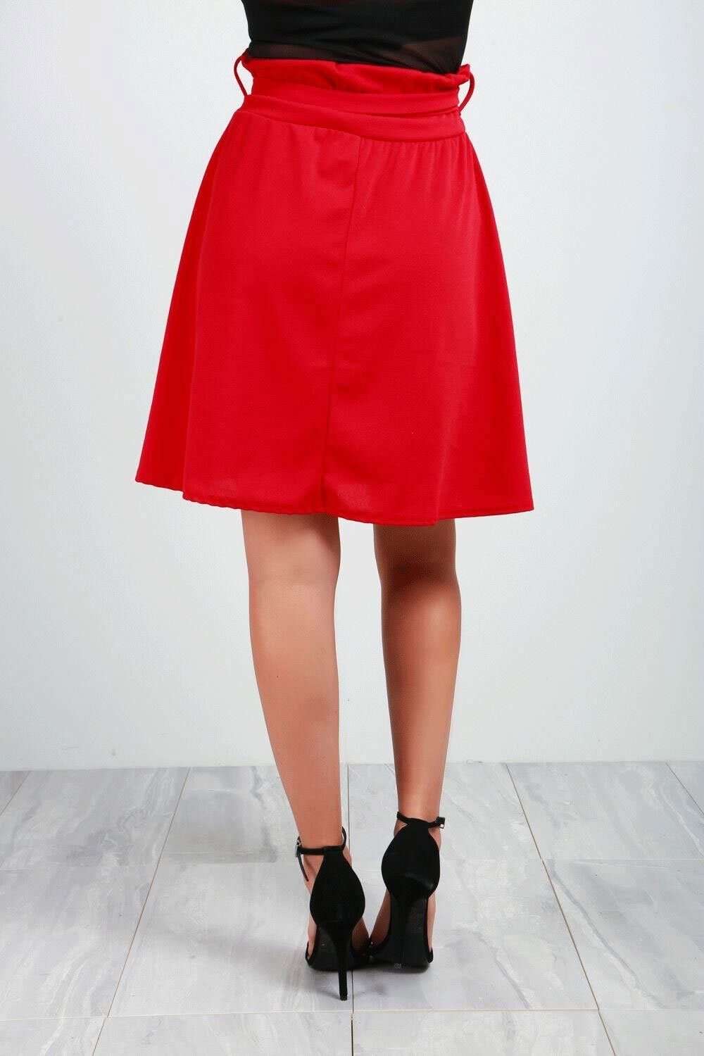 Katie High Waist Belted Skater Skirt - bejealous-com