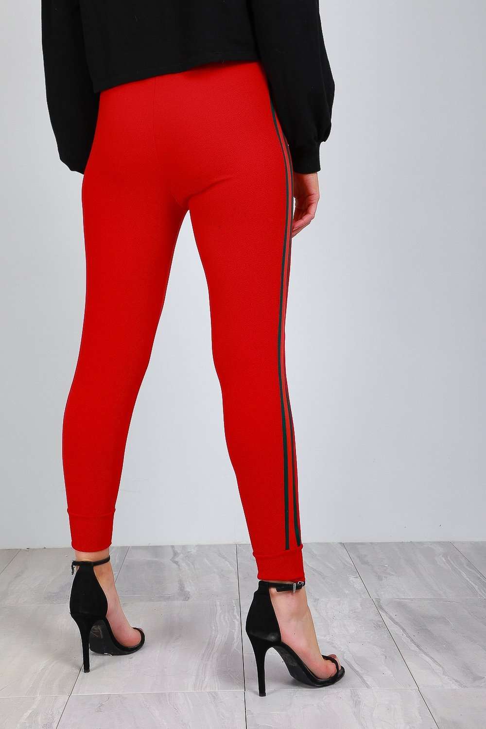 High Waist Side Stripe Narrow Leg Trousers - bejealous-com