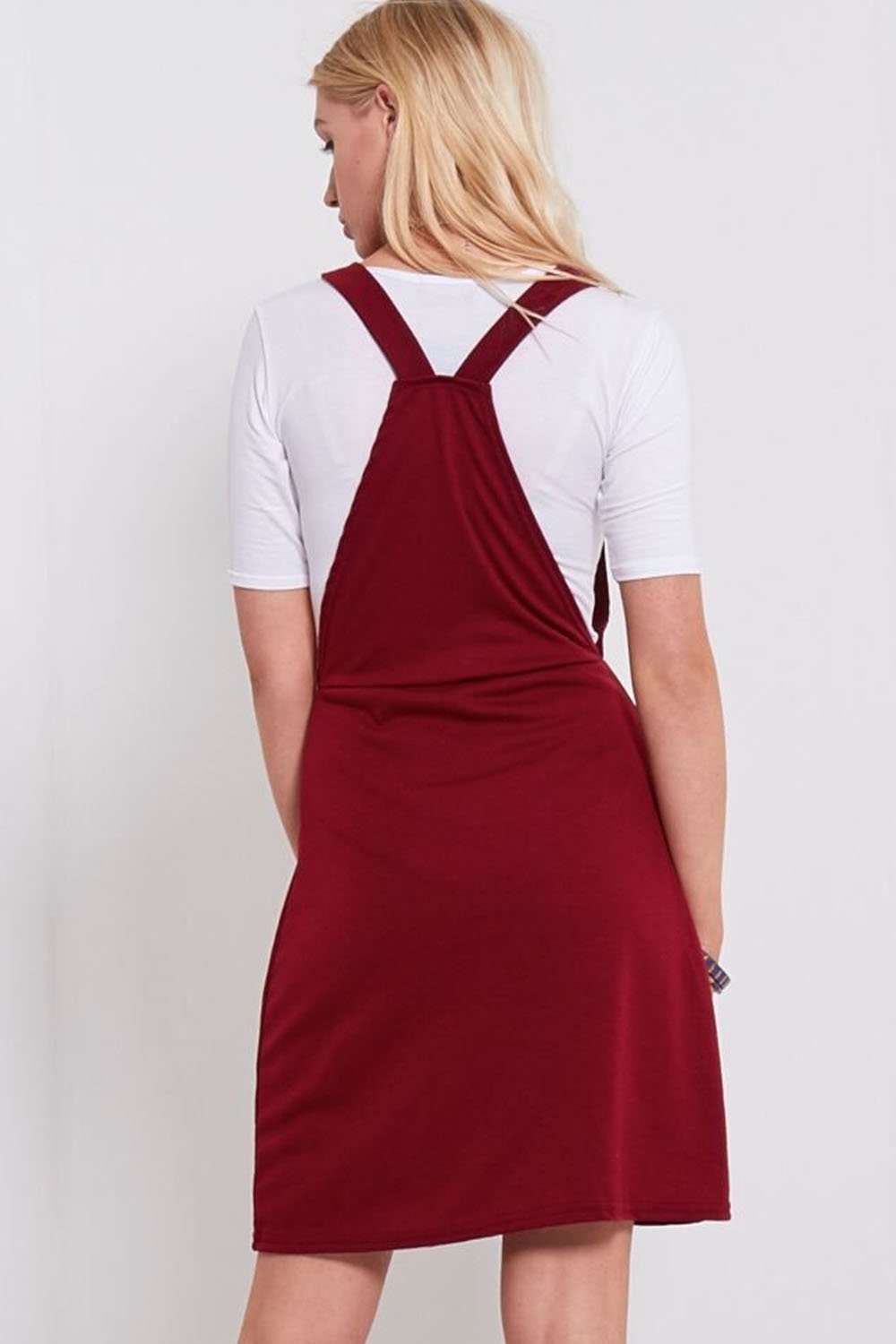 Kayley Button Front Pinafore Mini Dress - bejealous-com