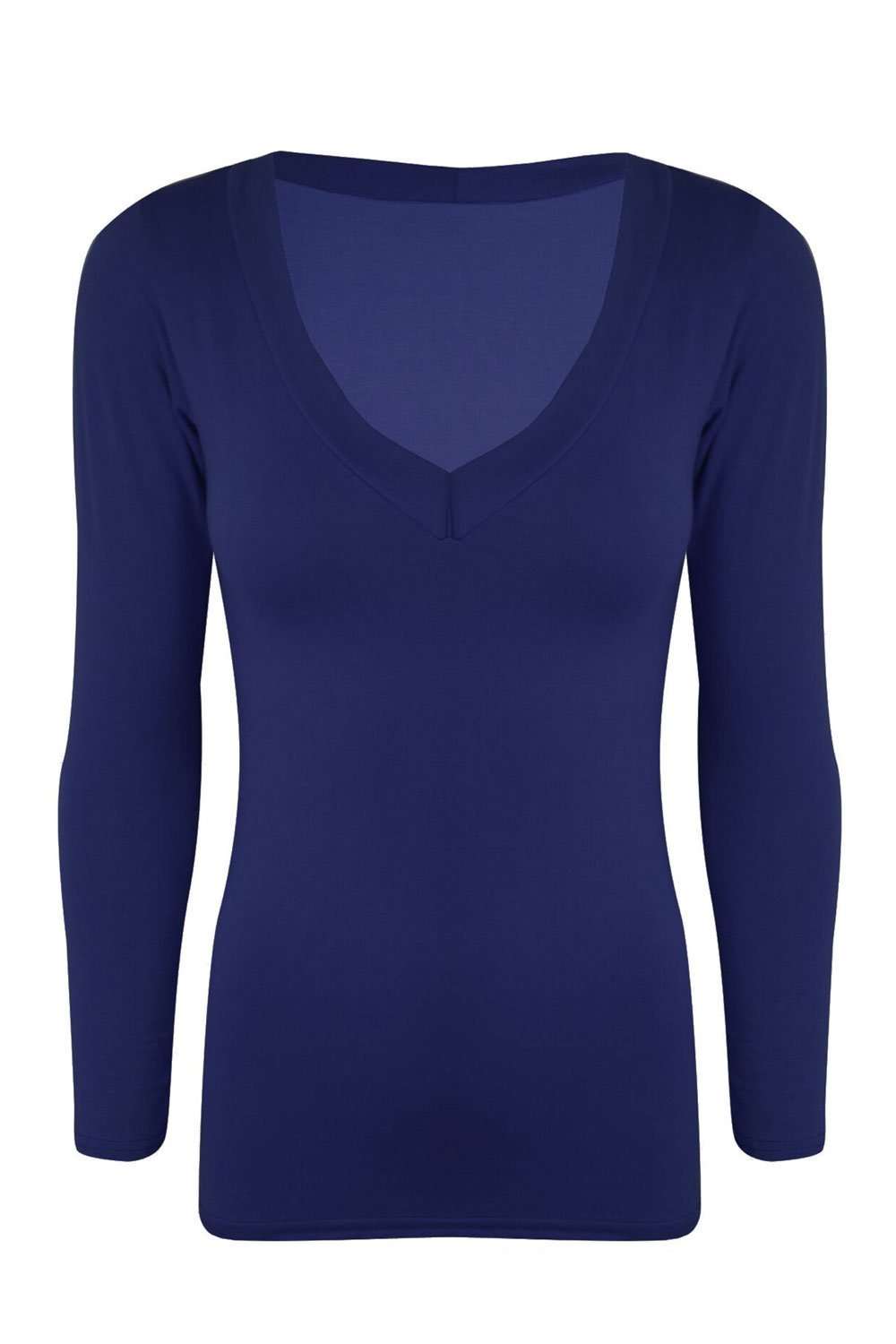 Kelsie V Neck Long Sleeve Basic Top - bejealous-com