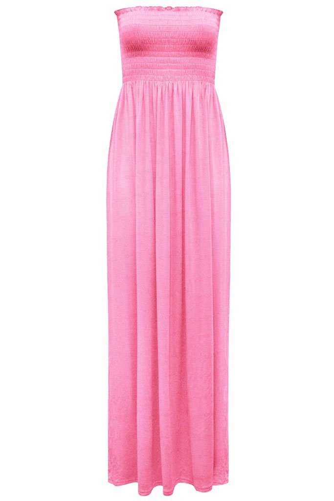 Kiana Ruched Bandeau Jersey Maxi Dress - bejealous-com
