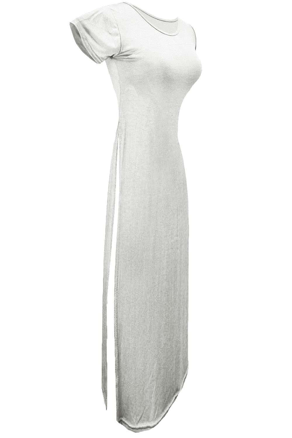 Lauren Plus Cap Sleeve Split Maxi Tshirt Dress - bejealous-com