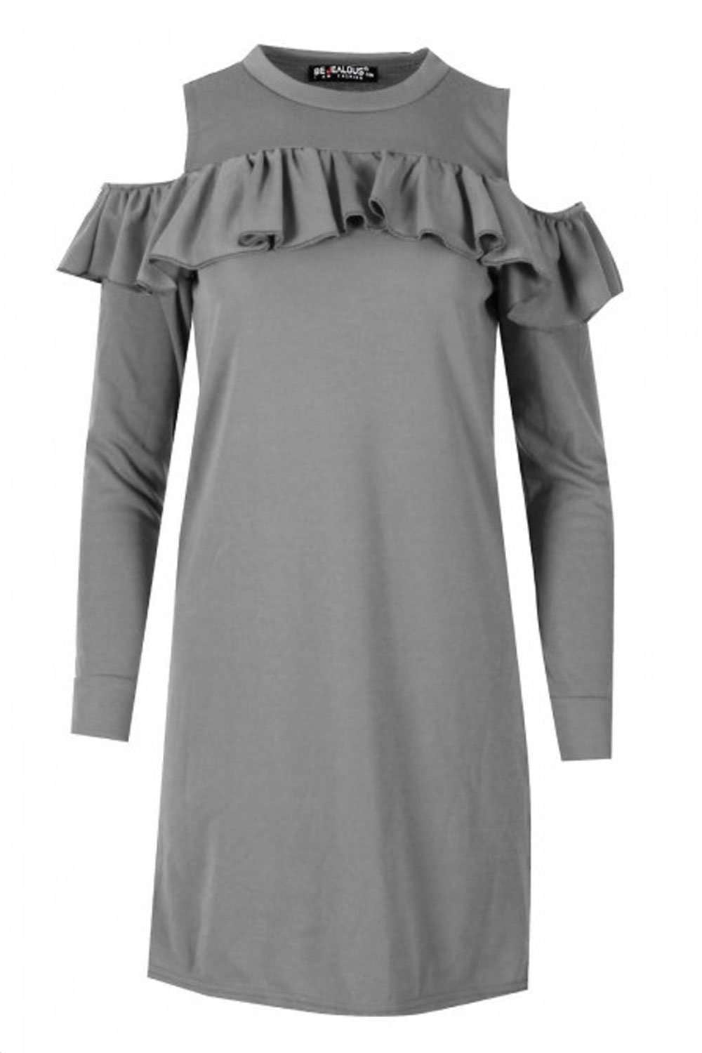 Layla Cold Shoulder Sweatshirt Dress - bejealous-com