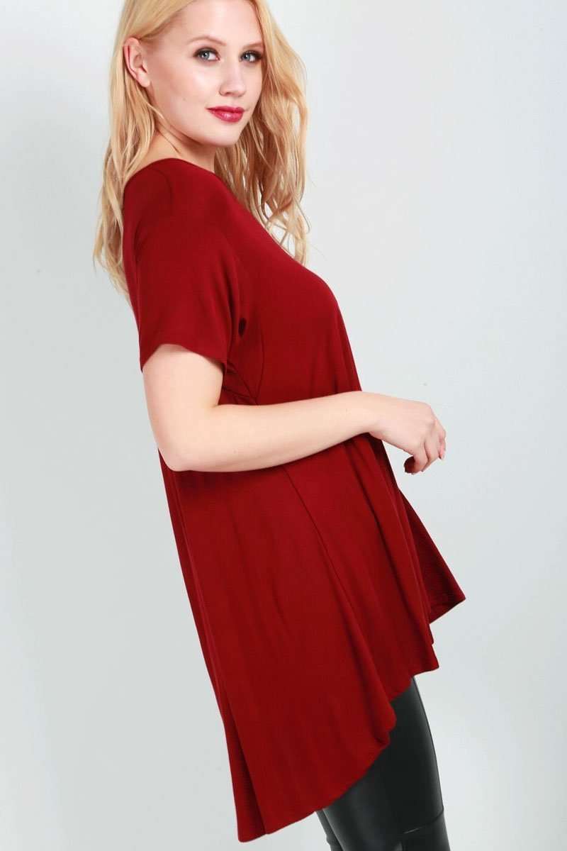 Lyla Dipped Hem Baggy Jersey Tshirt - bejealous-com