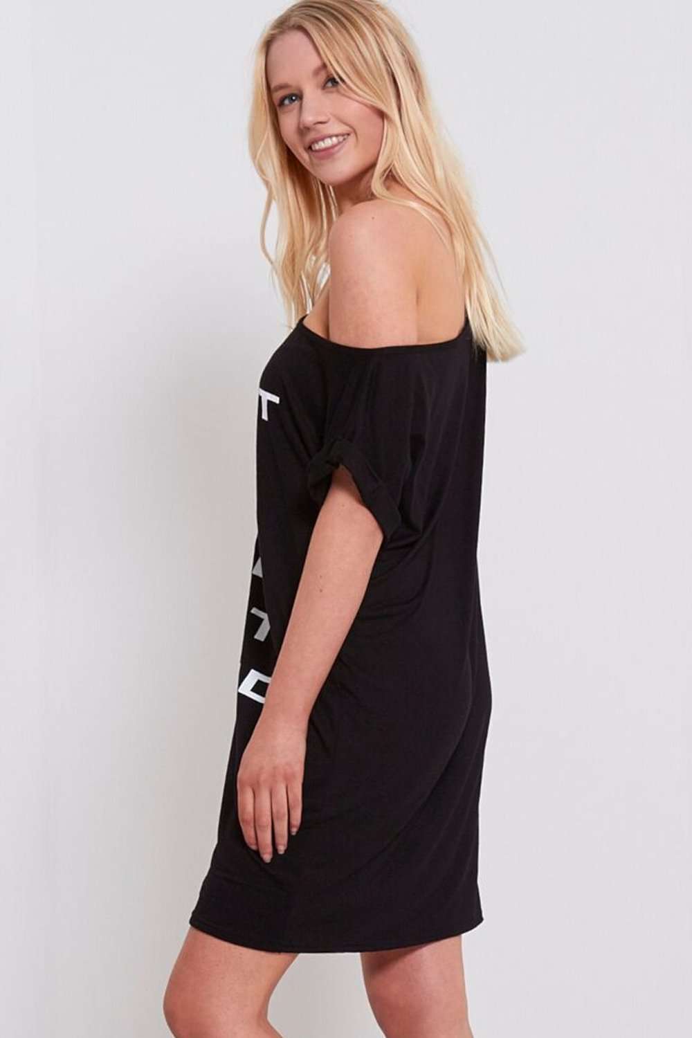Marley Slogan Print Oversized Night Dress - bejealous-com