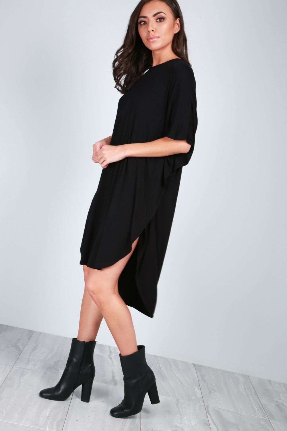 Meg Oversized Curved Hem Maxi TShirt Dress - bejealous-com
