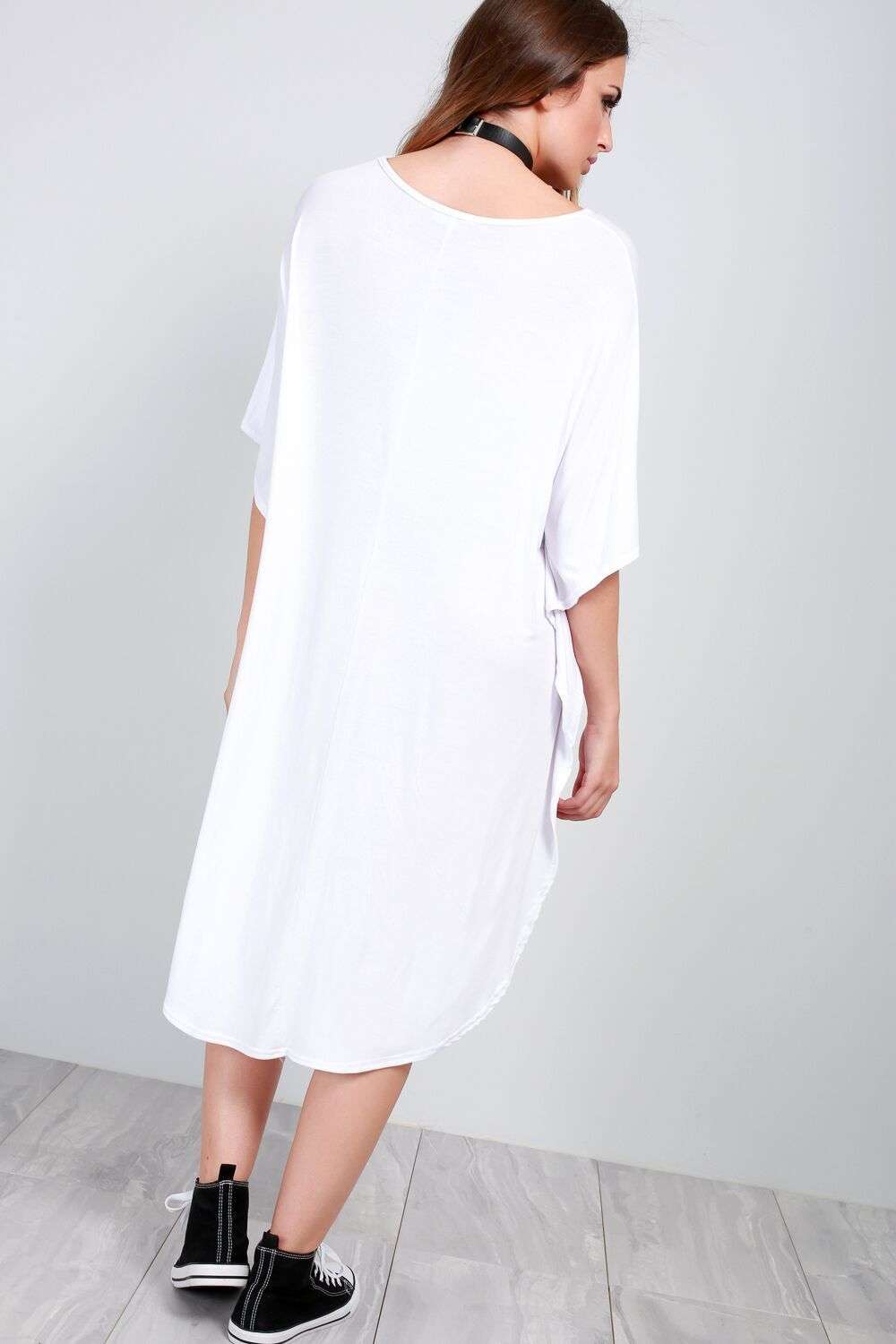 Meg Oversized Curved Hem Maxi TShirt Dress - bejealous-com