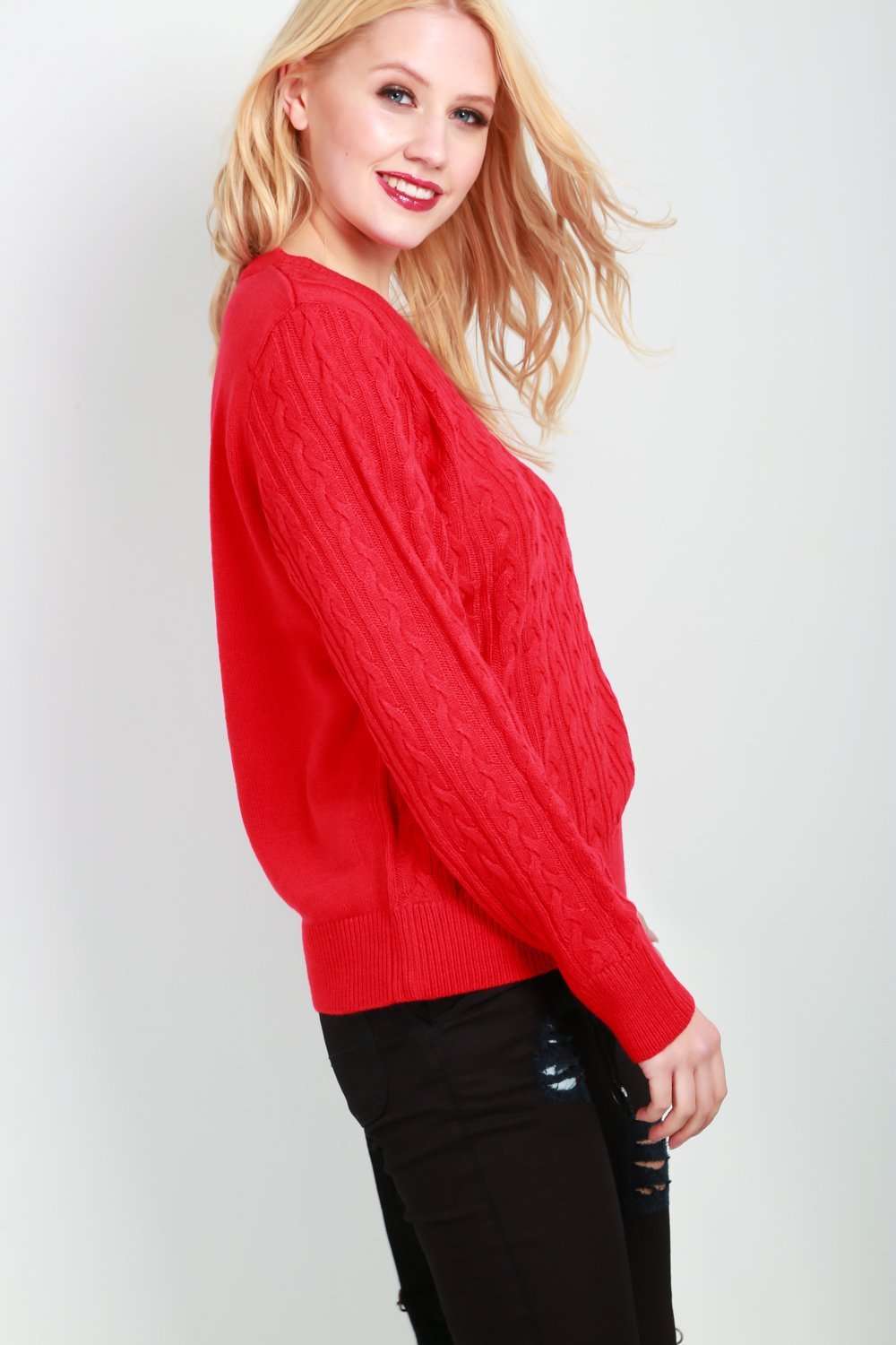 Molly Long Sleeve Chunky Knit Baggy Sweatshirt - bejealous-com