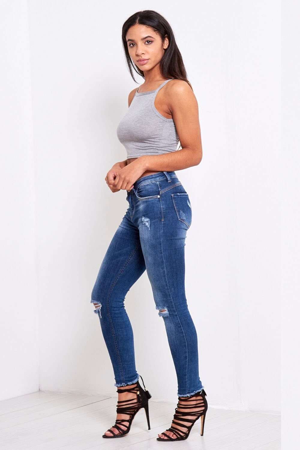 Niamh Strappy Basic Jersey Crop Top - bejealous-com