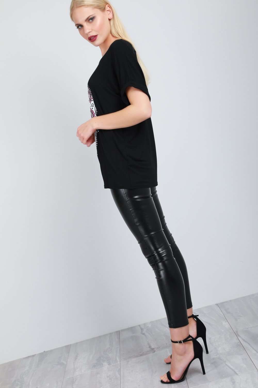 Oversized Graphic Print Skull Tshirt - bejealous-com