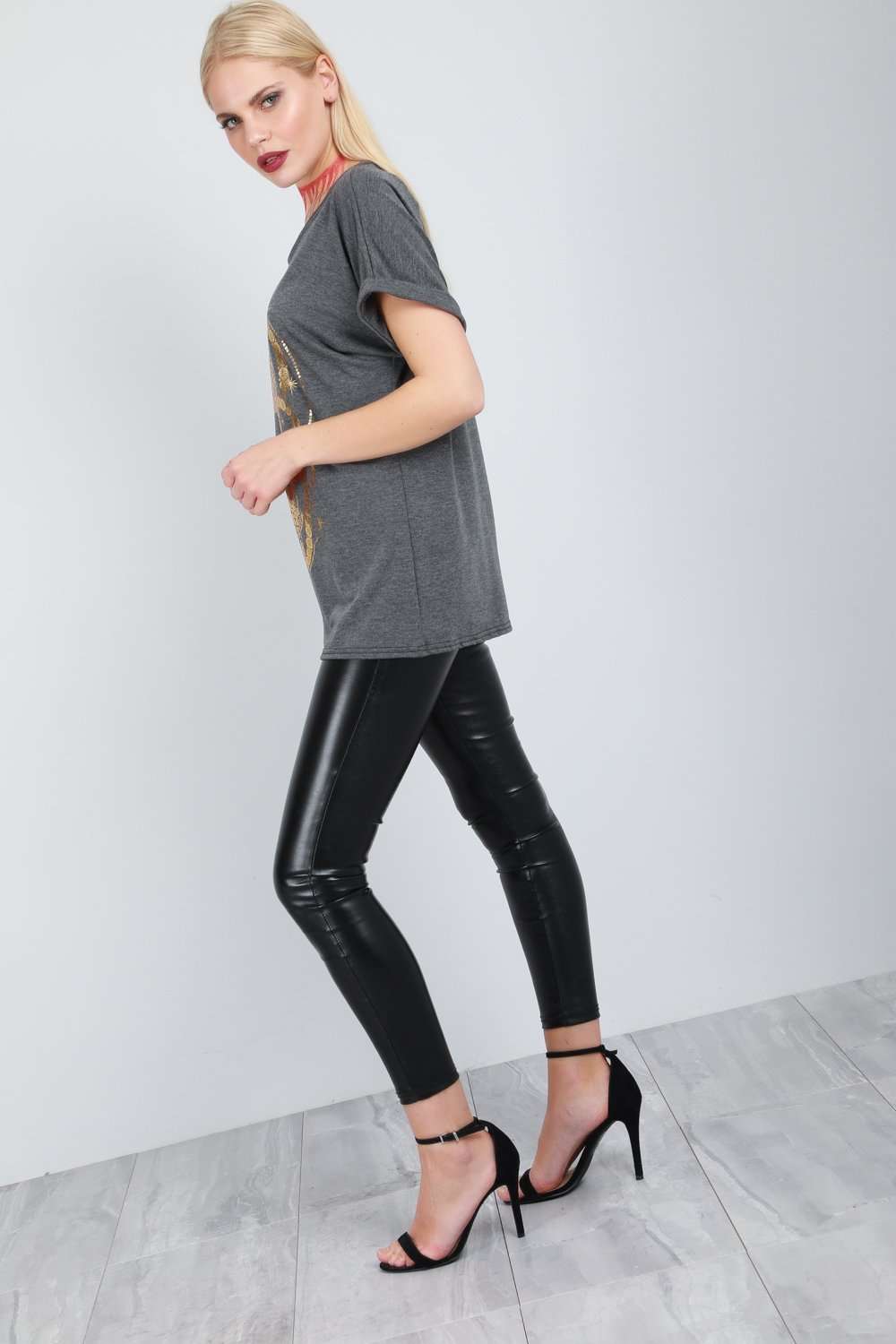Oversized Graphic Print Skull Tshirt - bejealous-com