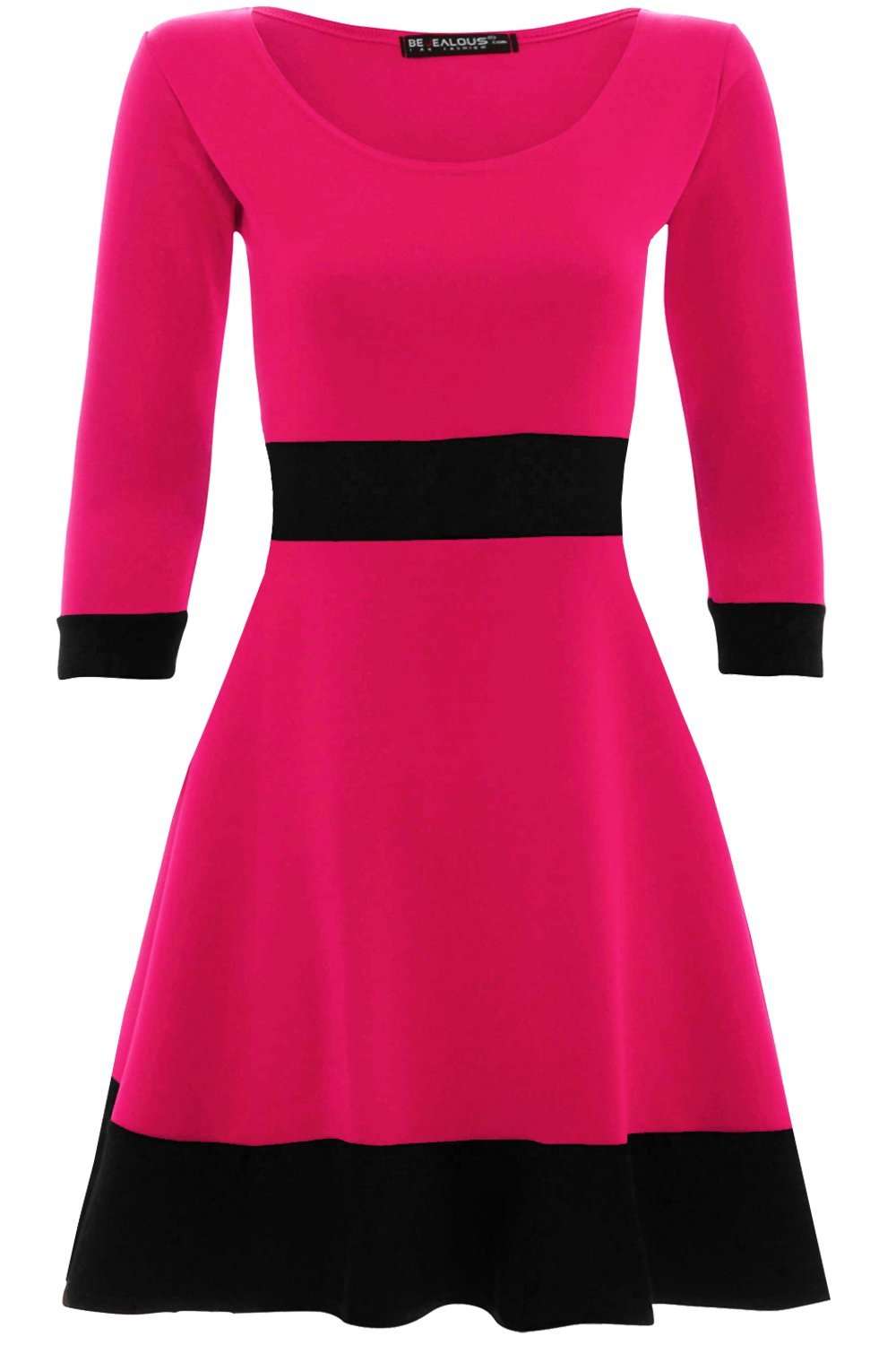 Paris Long Sleeve Paneled Mini Skater Dress - bejealous-com