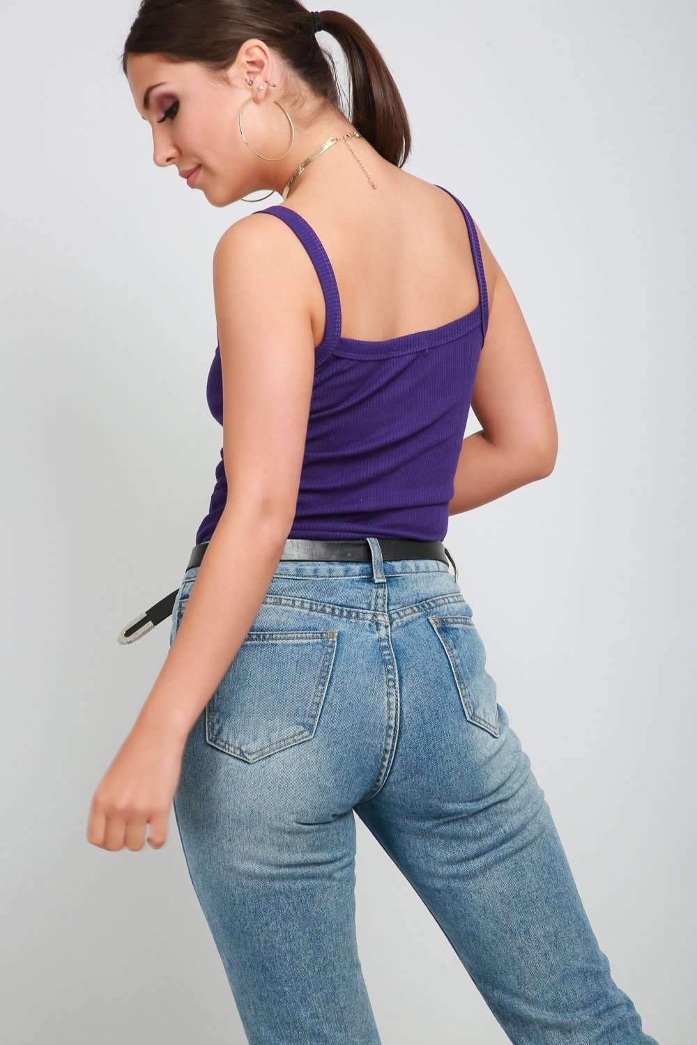 Reena Ribbed Knitted Basic Vest Top - bejealous-com