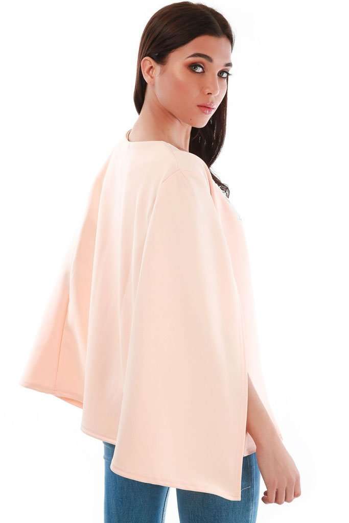 Renay Cape Sleeve Open Front Blazer Jacket - bejealous-com