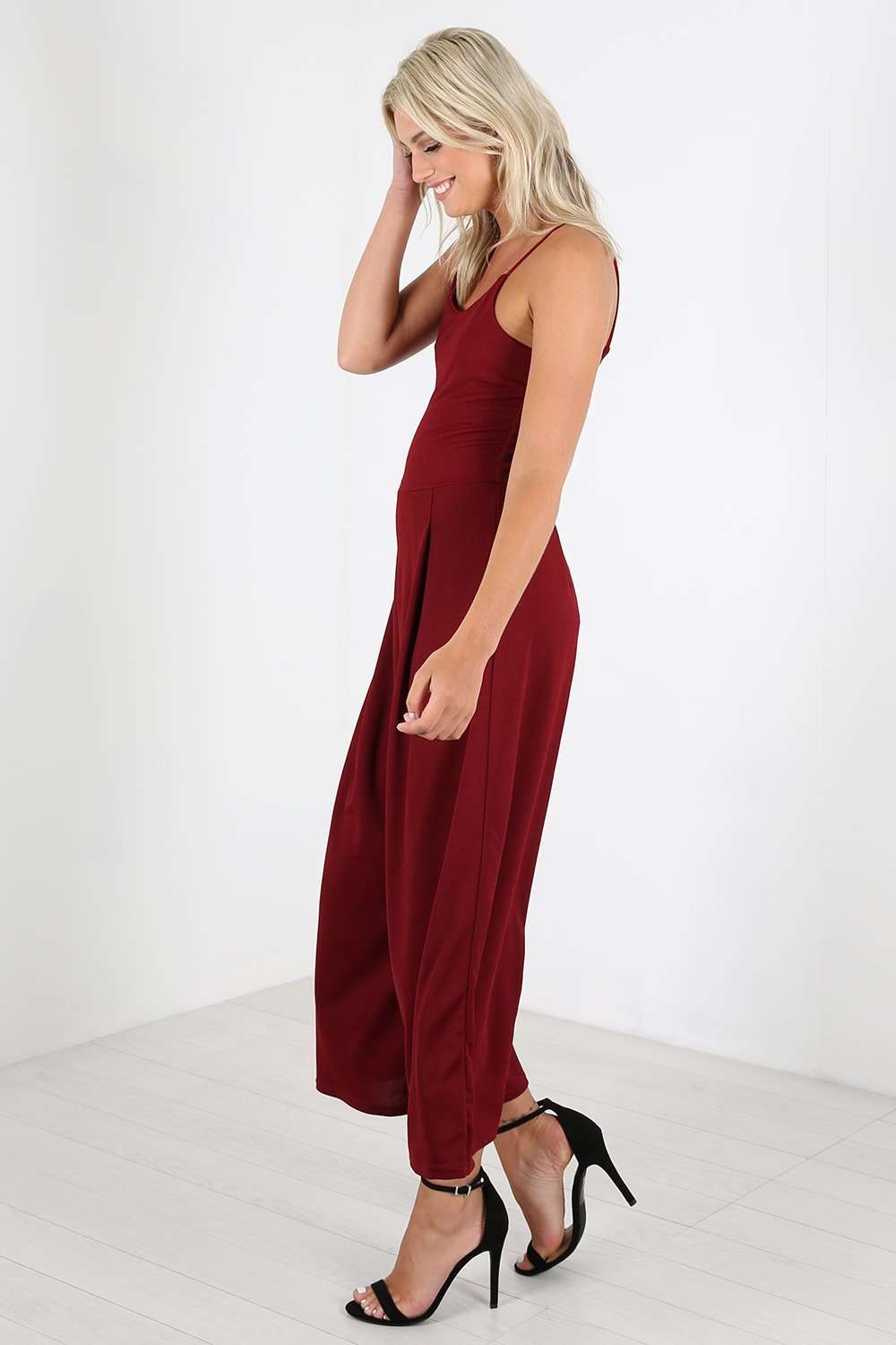 Riah Caged Back Strappy Culotte Jumpsuit - bejealous-com