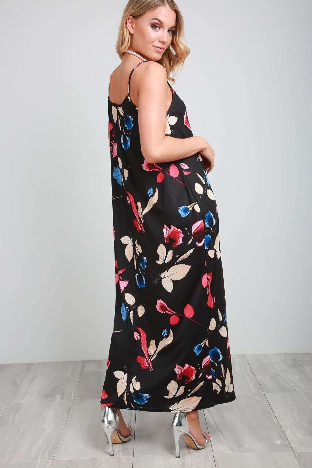Rita Strappy Floral Print Maxi Dress - bejealous-com