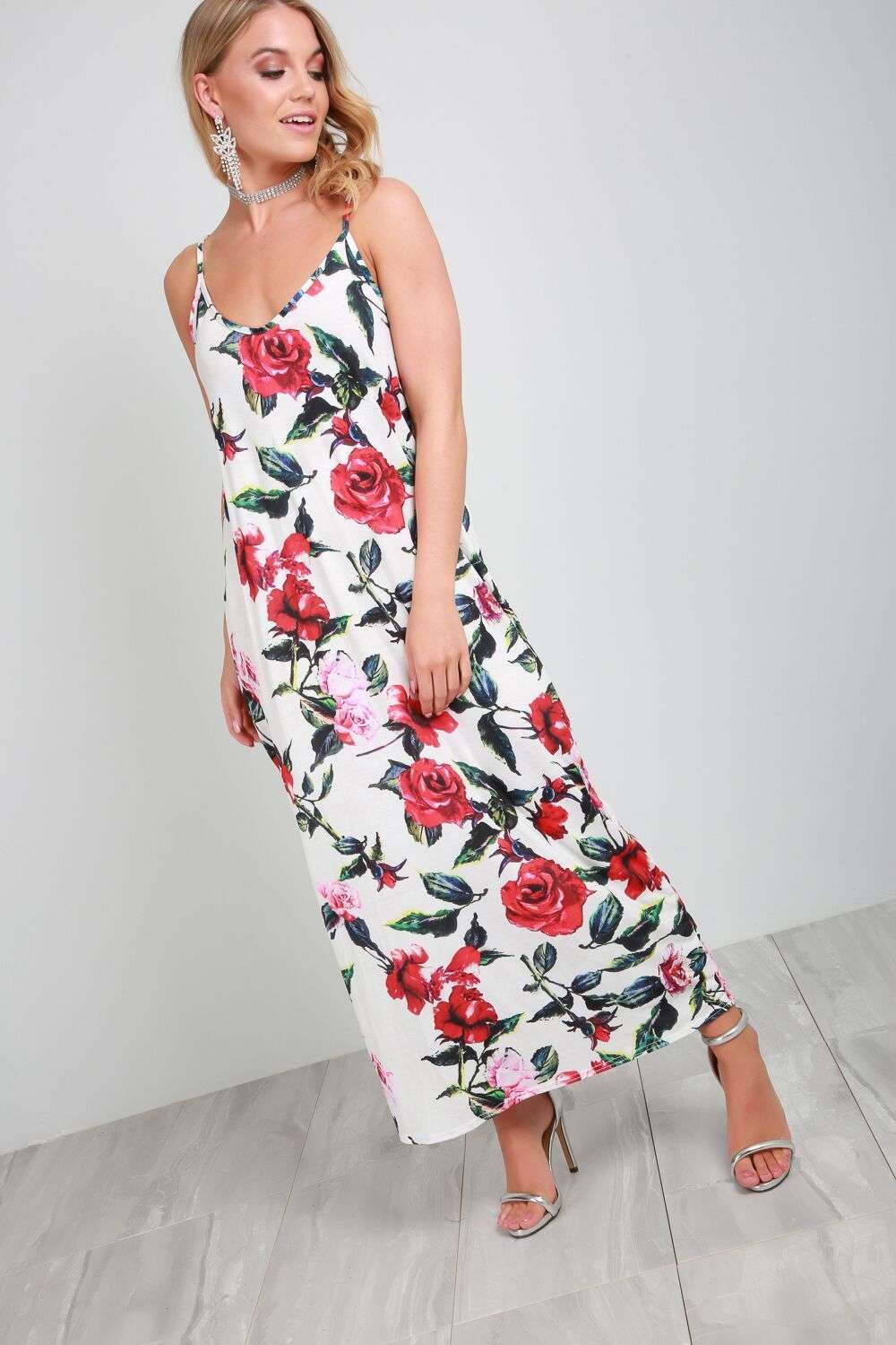 Rita Strappy Floral Print Maxi Dress - bejealous-com
