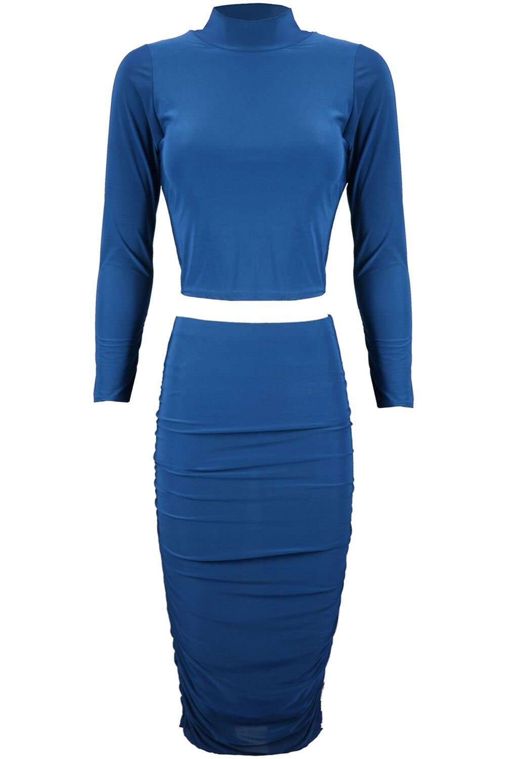 Sallie Long Sleeve Crop Top & Skirt Co Ord - bejealous-com