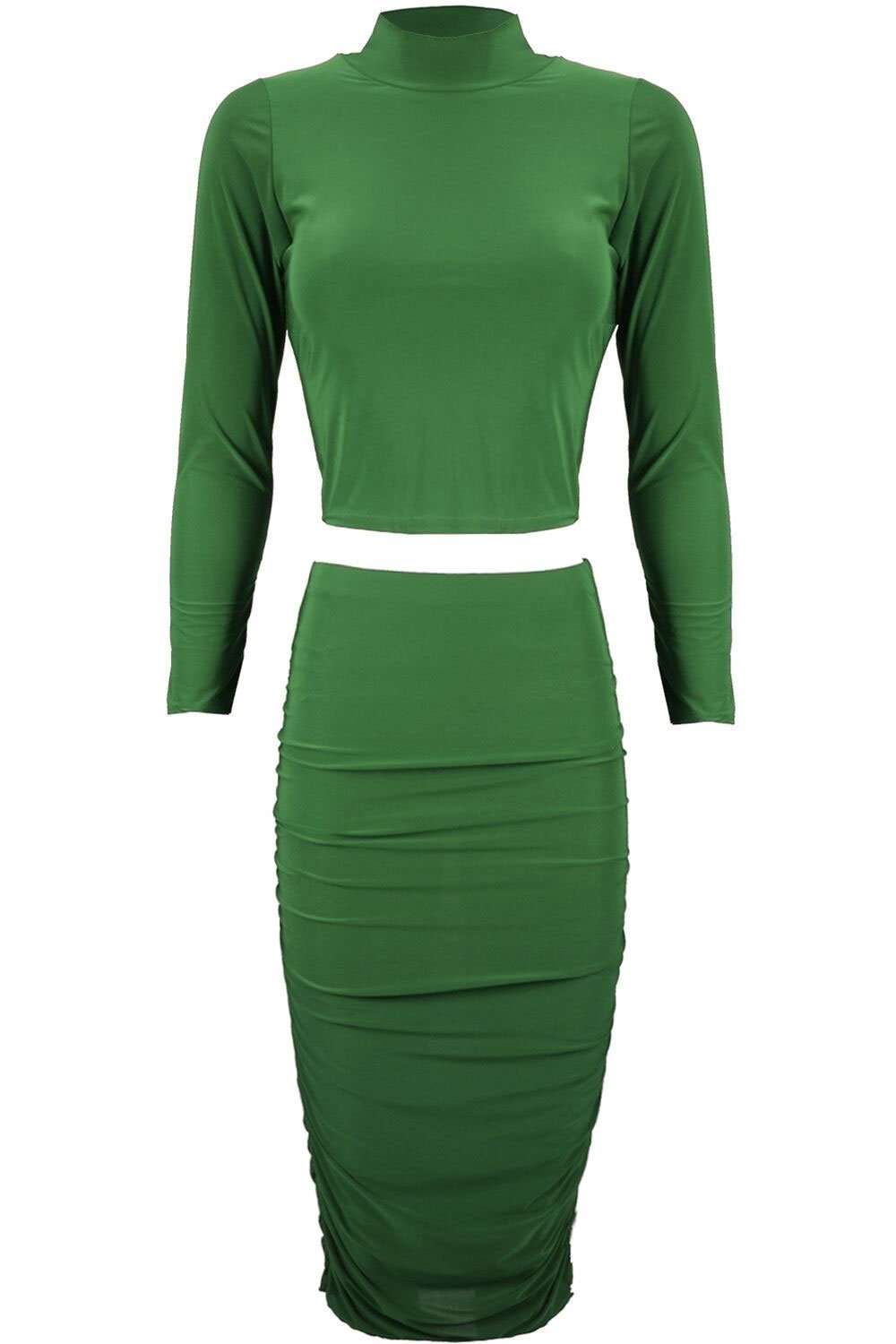 Sallie Long Sleeve Crop Top & Skirt Co Ord - bejealous-com