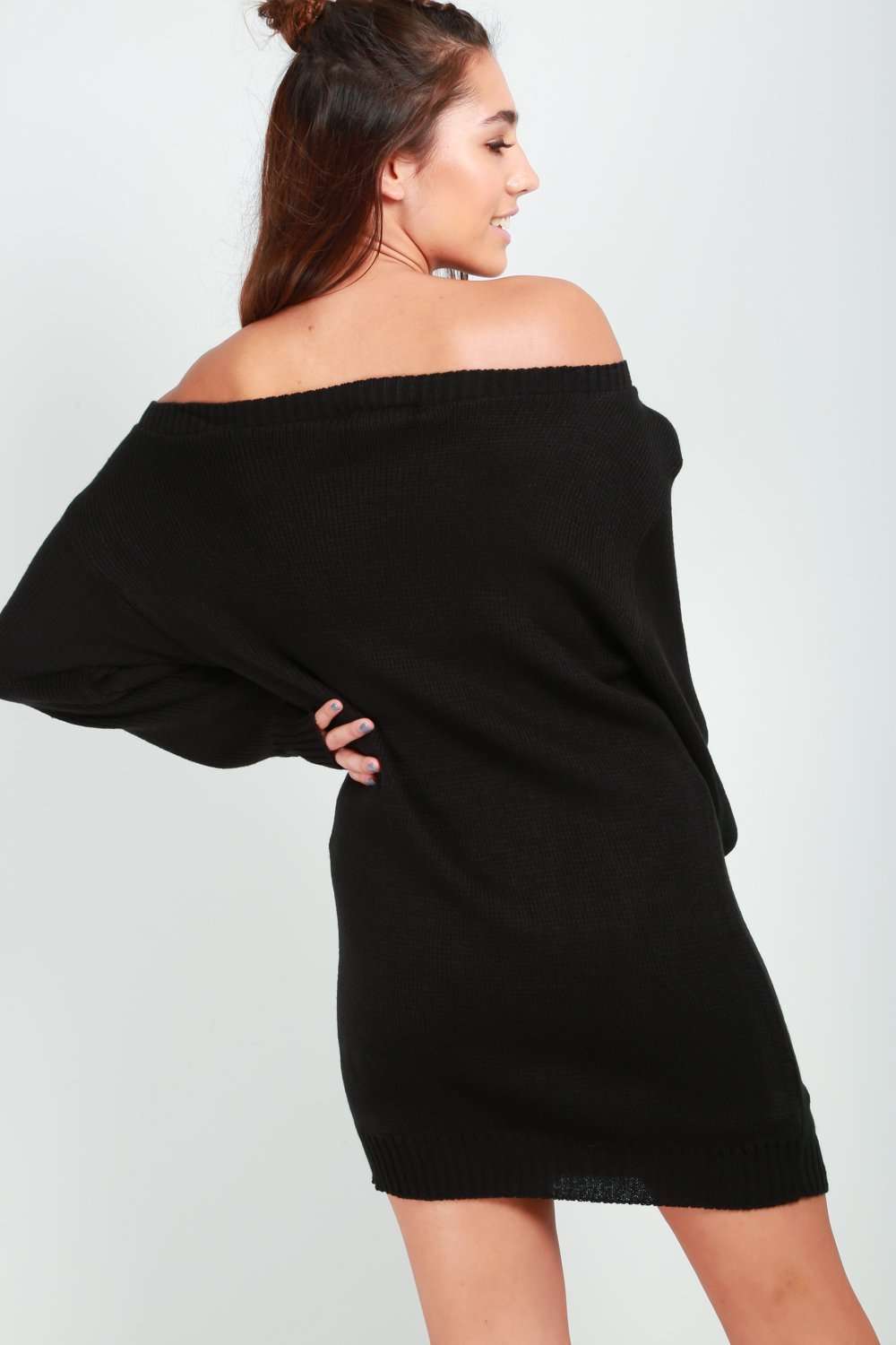 Santa Is My Bae Slogan Knitted Jumper Dress - bejealous-com