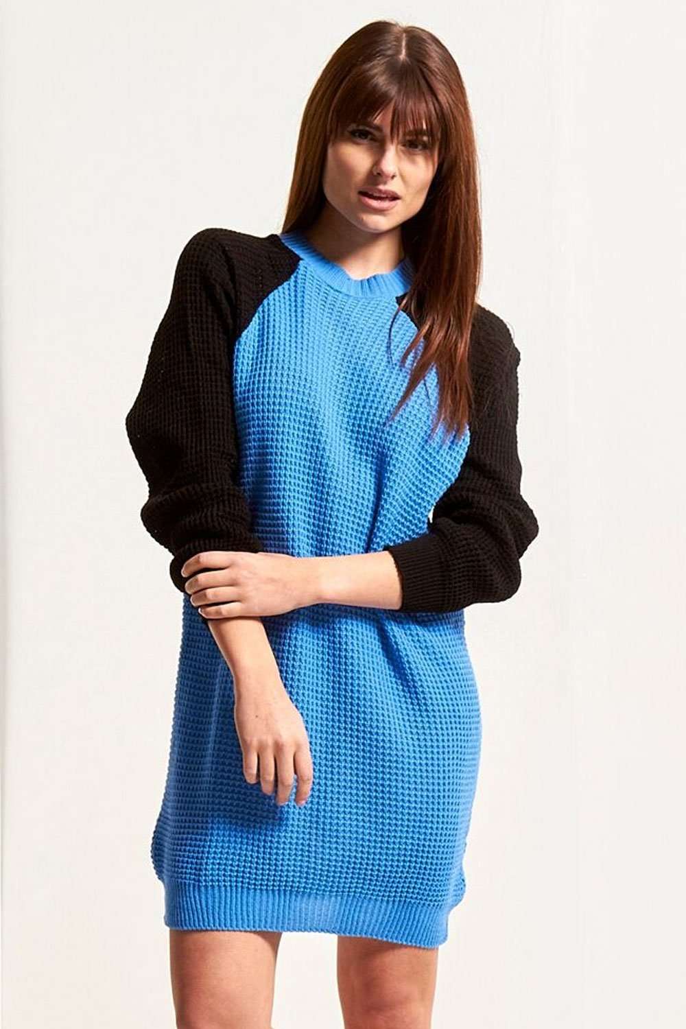 Saskia Colour Block Knitted Jumper Dress - bejealous-com