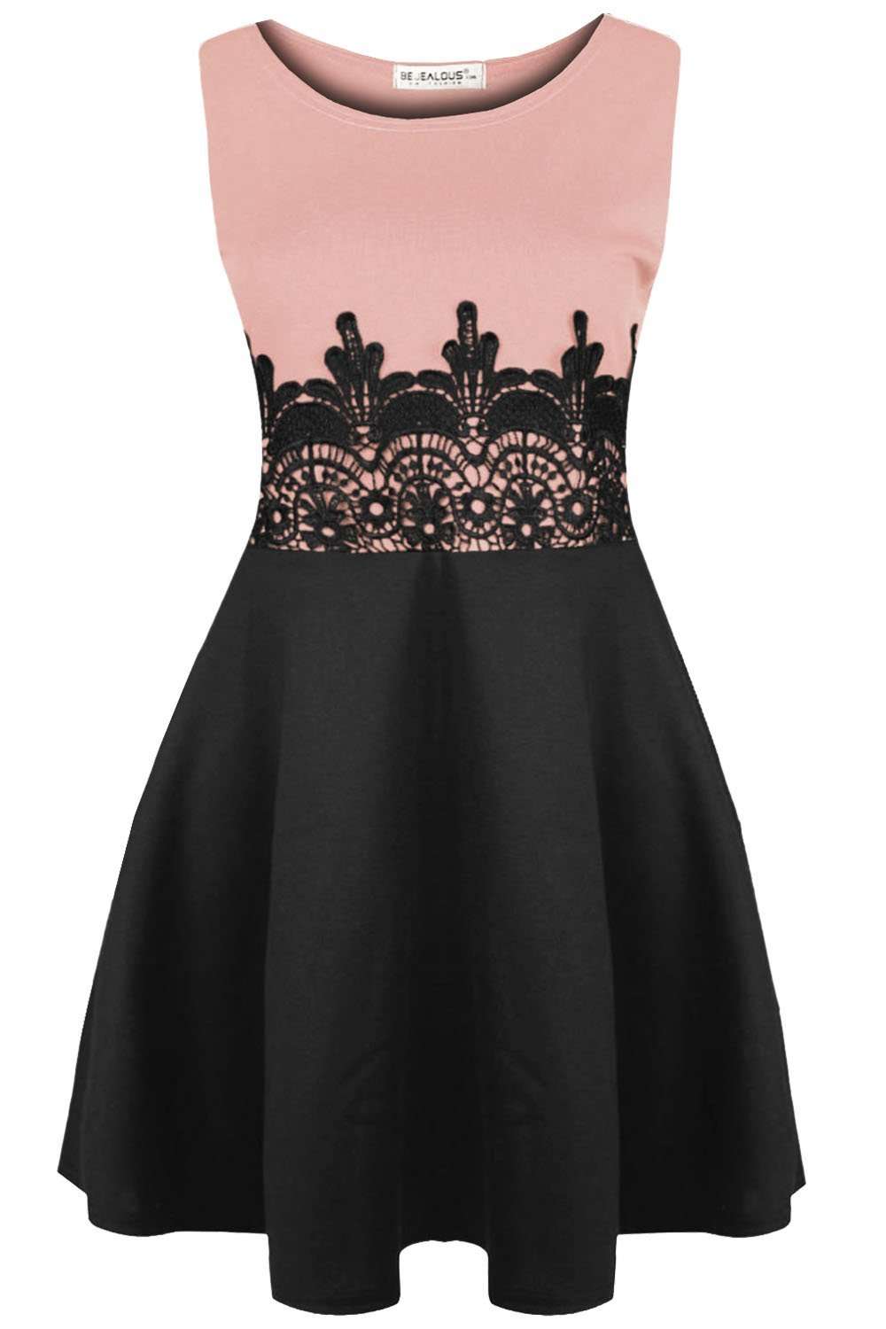 Saskia Plus Size Sleeveless Mini Skater Dress - bejealous-com