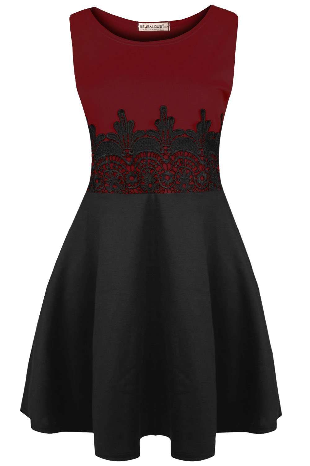Saskia Plus Size Sleeveless Mini Skater Dress - bejealous-com