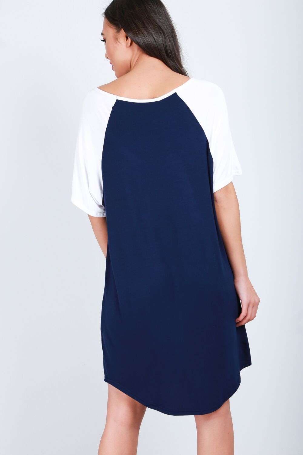 Sofia Oversized Curved Hem Tshirt Dress - bejealous-com