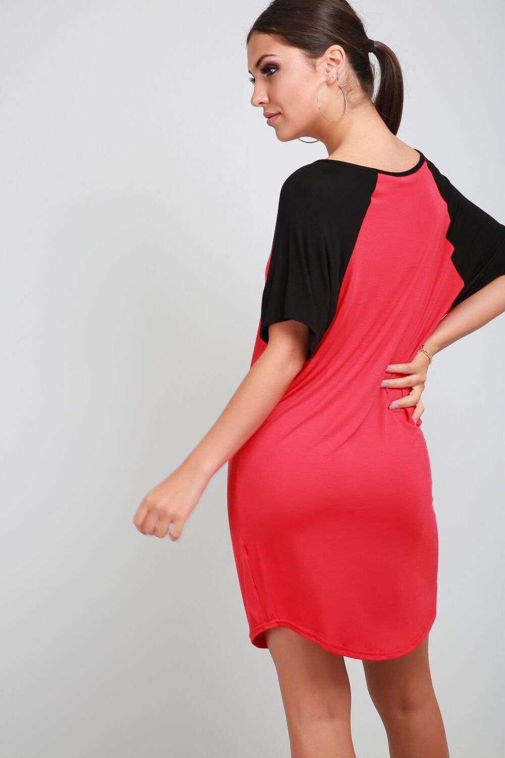 Sofia Oversized Curved Hem Tshirt Dress - bejealous-com