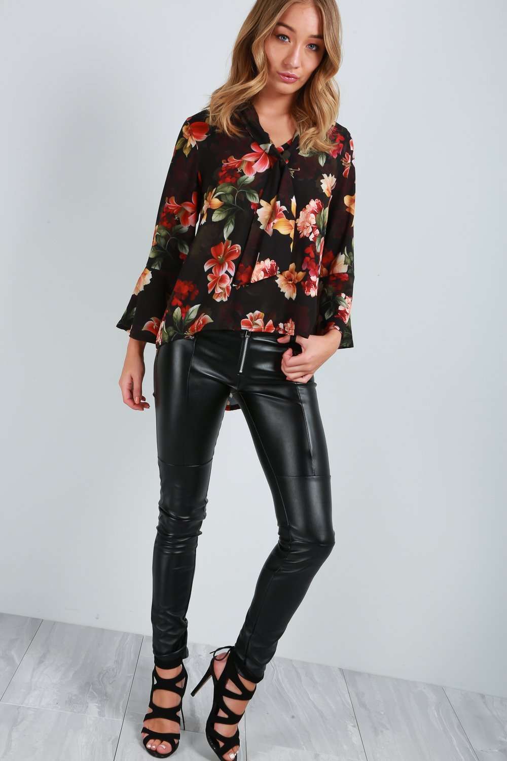 Sophia Flare Sleeve Floral Top - bejealous-com