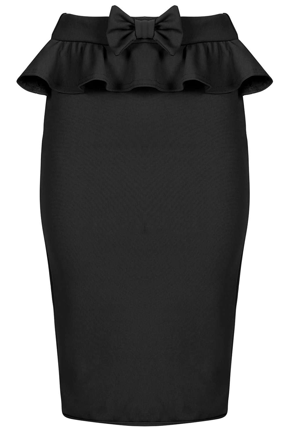 Vee High Waisted Peplum Frill Midi Skirt - bejealous-com