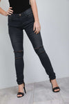 Viana Charcoal Ripped Knee Denim Skinny Jeans - bejealous-com