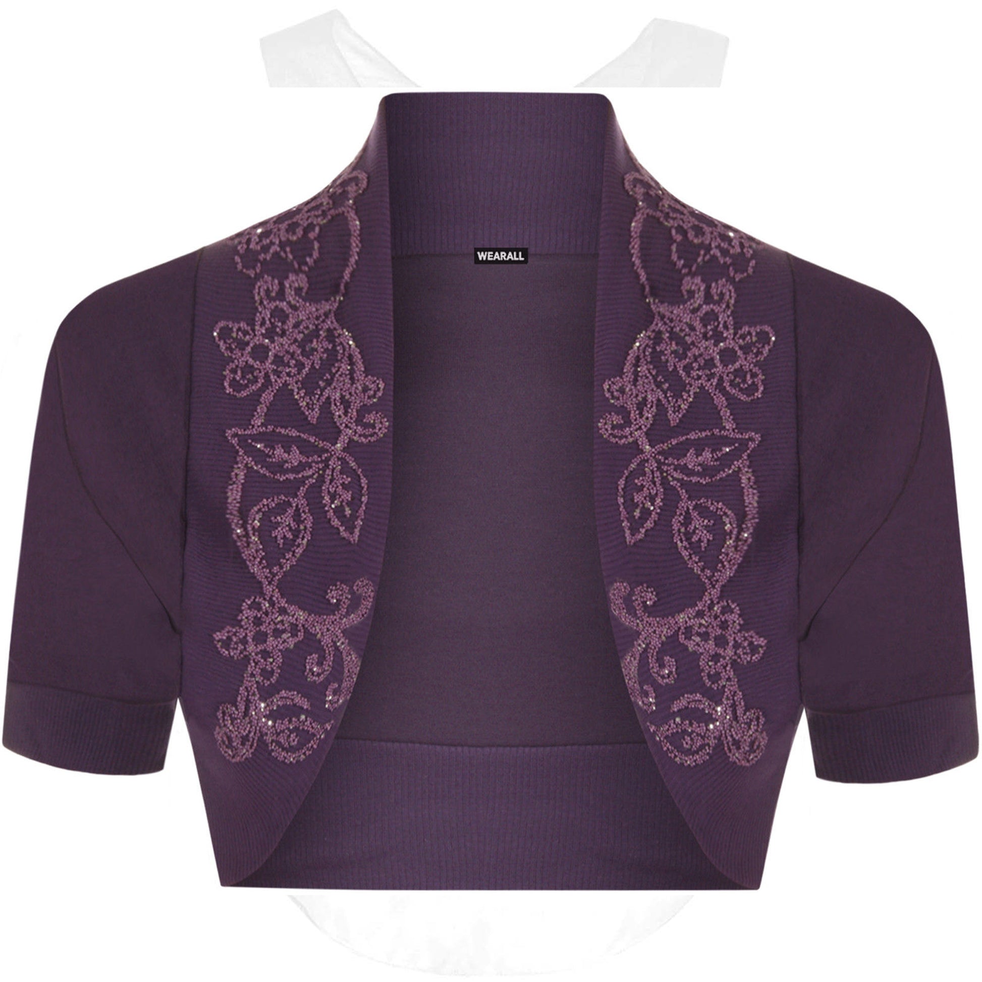 Lily Beaded Cap Sleeve Shrug Top