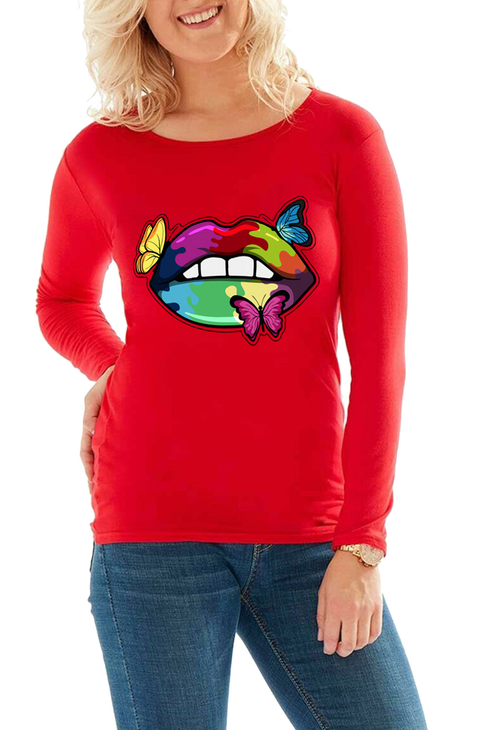Hanna Butterfly Lips Baggy Basic Top