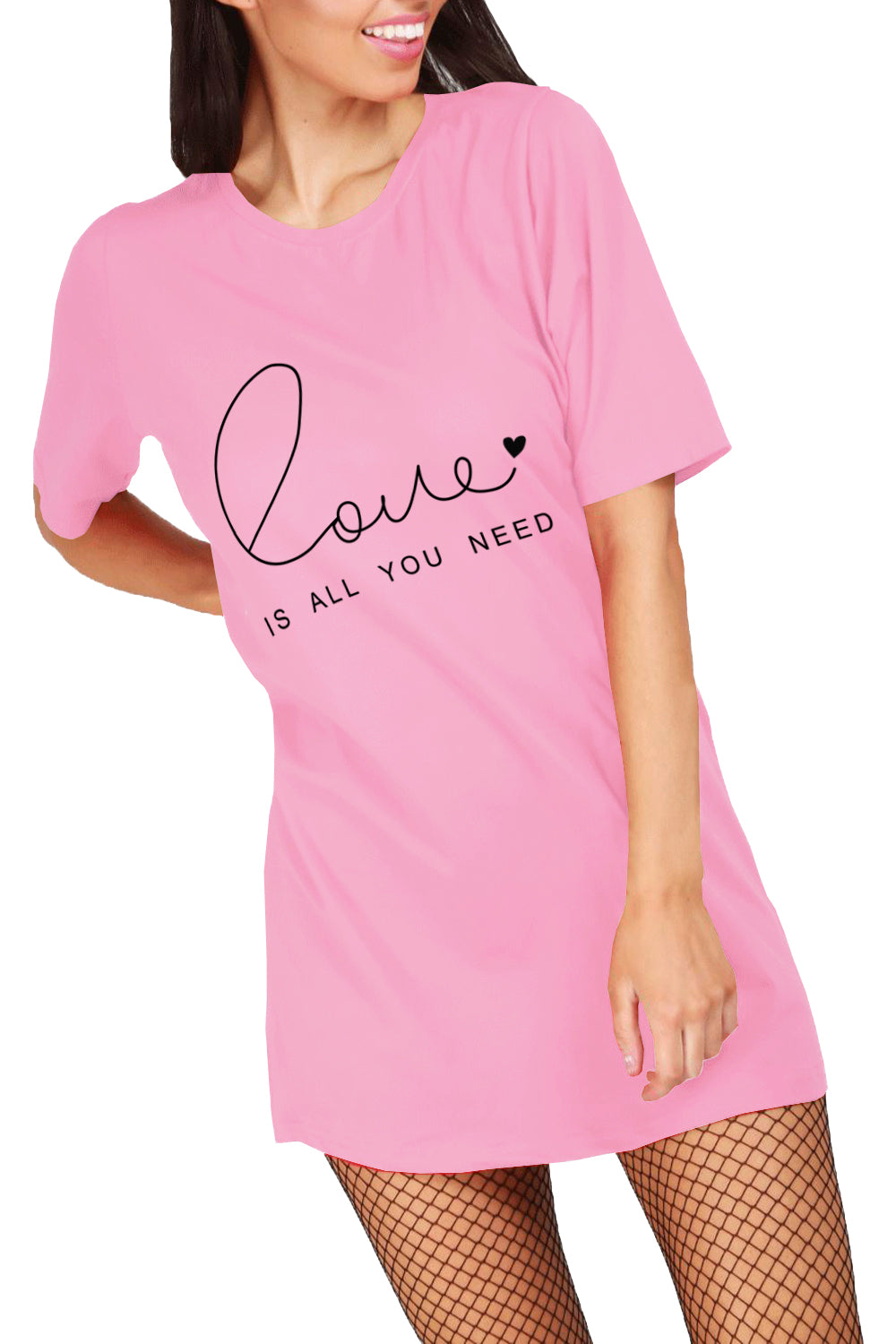 Nina Love Printed Long T Shirt Dress