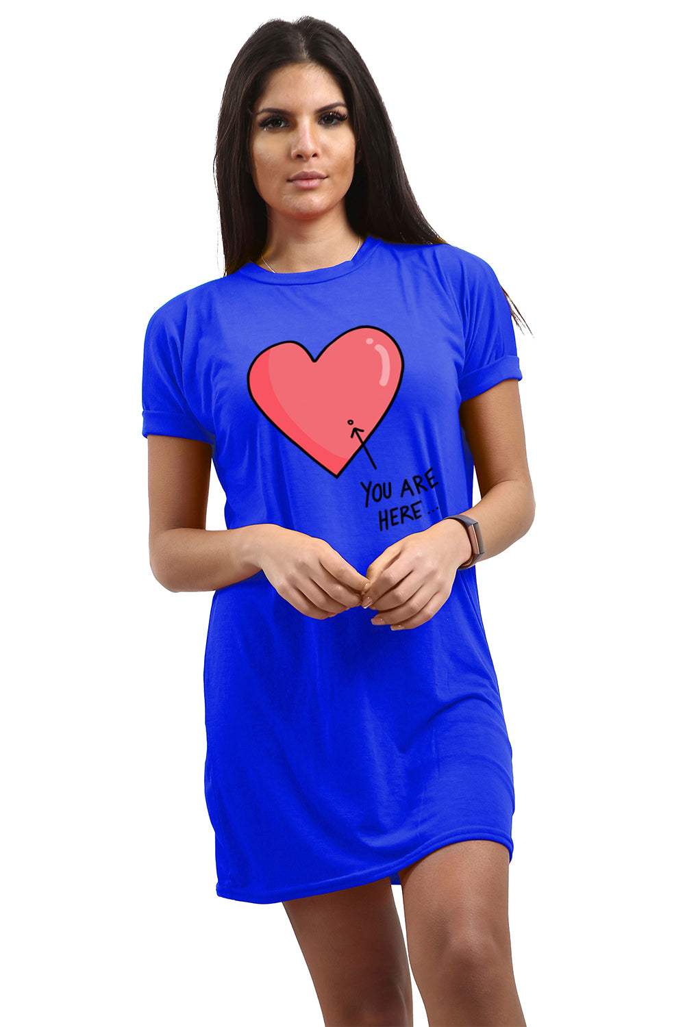 Dani You Are Here Heart Tunic T Shirt Dress