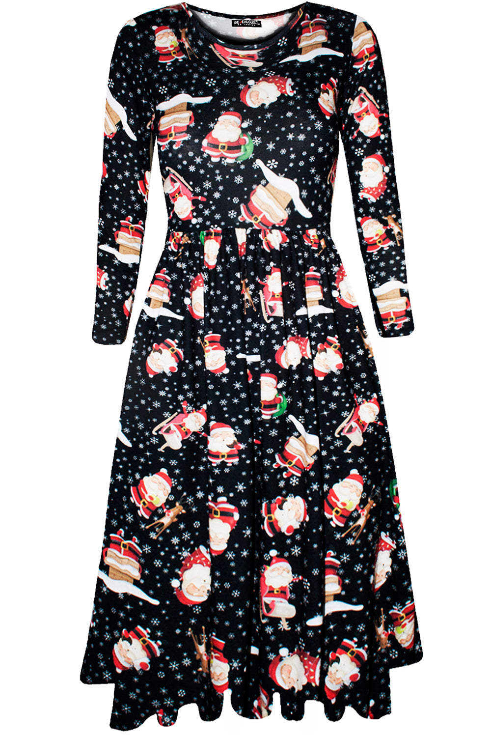 Maisie Christmas Snowman Swing Midi Skater Dress