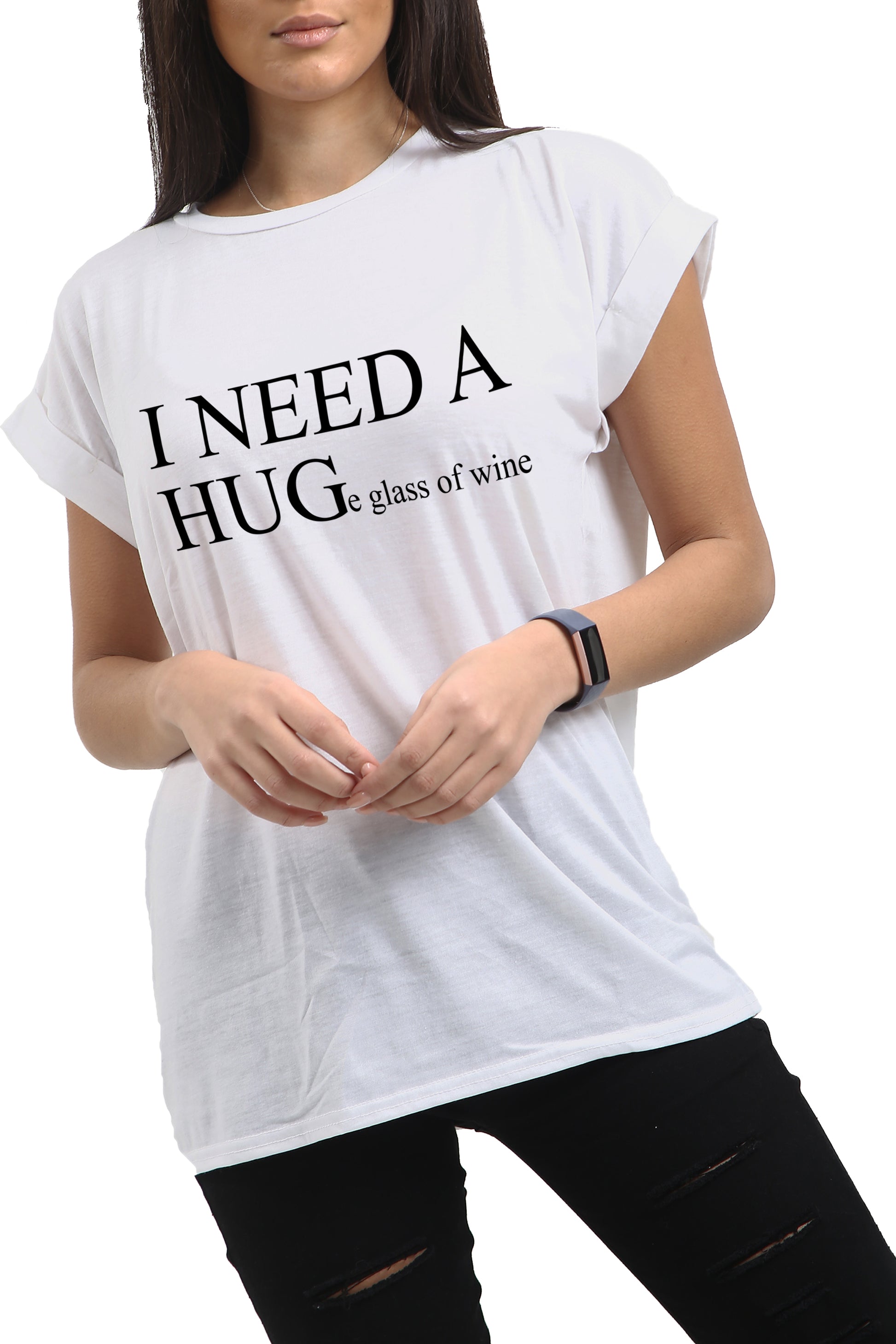 Kelly I NEED A HUG Printed Basic Top