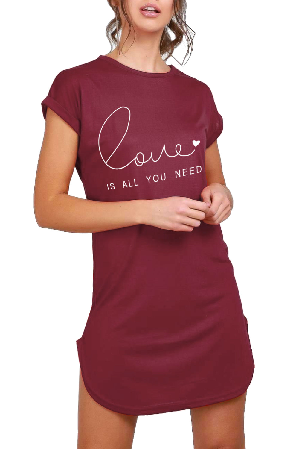 Norah Love Printed Curved Hem TShirt Dress